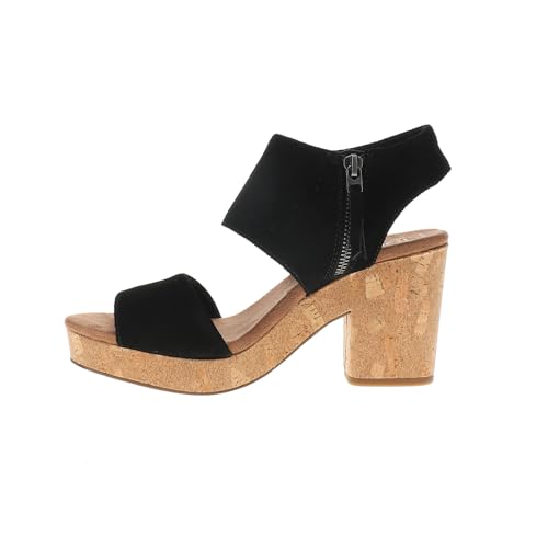 Image of TOMS Womens Majorca Block Casual Sandals Casual High Heel 3 inch & Up - Black - Size 9 B