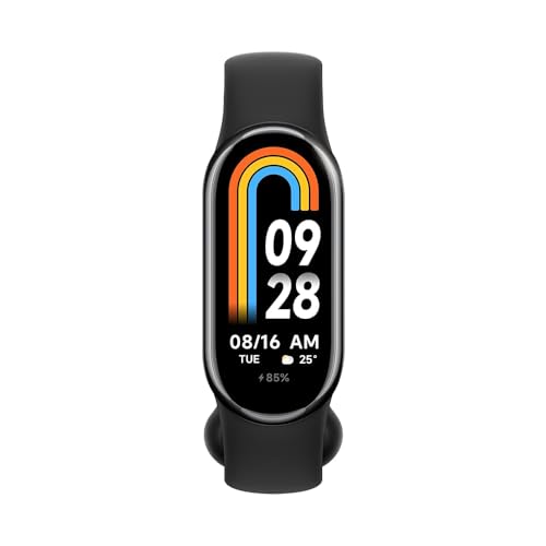 XIAOMI Smart Band 8 Fitness Tracker, 1.62 Inch AMOLED Display, 16 Days Battery Life, 5ATM, SpO2 Tracking, Sleep and Pulse Monitoring, 150+ Training Modes, Pedometer, Graphite Black