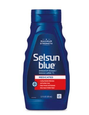 PACK OF 6 - Selsun Blue Maximum Strength Dandruff Shampoo Medicated with Menthol, 11oz