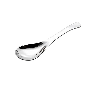 Relatable Soup Spoons Stainless Steel Dinner Spoons Set of 6 Chinese Soup Spoon Mirror Polished Asian Soup Spoons for Bouillon Dessert Cereal Thai Miso Ramen, Baby Feeding Spoon (13 cm, 6)