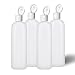 MoYo Natural Labs 4 oz Travel Bottles, Empty Travel Containers with Flip Caps, BPA Free HDPE Plastic Squeezable Toiletry/Cosmetic Bottles 20-410 Neck (4 pack, Translucent White)