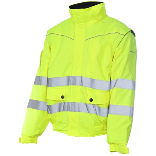 WÜRTH MODYF Warnschutz Blouson EN ISO 20471 Klasse 2.2 - wasserdichte Pilotenjacke mit Fleece-Innenfutter in den Größen XS-6XL in Gelb oder Orange
