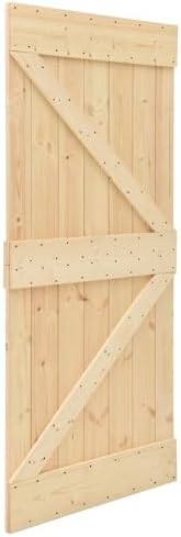vidaXL Puerta Narvik Natural 100 x210 cm Madera de Pino Sólido, Puerta Moderna, Rectangular y Elegante, Que Ahorra Espacio en Interiores, Hecha de Madera de Pino Maciza