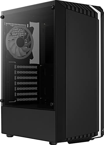 Aerocool Bionic RGB ATX Mid Tower Case, Tempered Glass Side Panel + 1x 12cm RGB Fan, Black - Case PC - Immagine 6