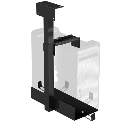 Support PC sous bureau en acier robuste avec hauteur réglable universelle