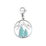 FEELMEM Hiking Mountain Jewelry Explore Pine Tree Charm Necklace Summer Outdoor Hiking Challenge Gifts Wanderlust Gifts (zipper)
