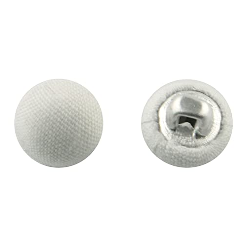 Yhxixi 50Pcs Metal Handle Buttons For Tuxedo Suits Gowns Blouses Coats, White Smooth Satin Covered Metal Shank Buttons 10Mm Wedding Dress Buttons #TOP2
