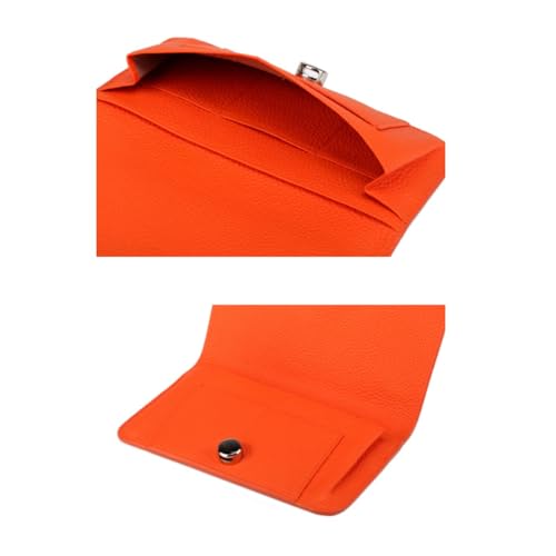 Money Clips Women's Business Cowhide Long Wallets Genuine Leather Blocking Wallet Card Cases Purse (Red)4