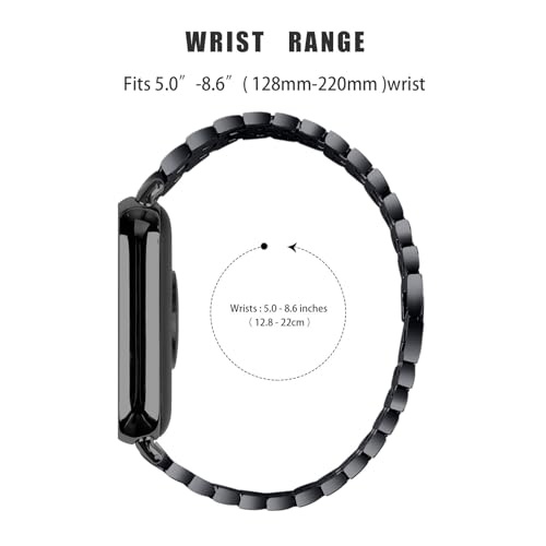 Compatible With Mi Band 8 Pro Watchband, Bling Rhinestones Replacement Band Adjustable Stainless Steel Smart Wristband Bracelet Compatible with Mi Band 8 Pro2