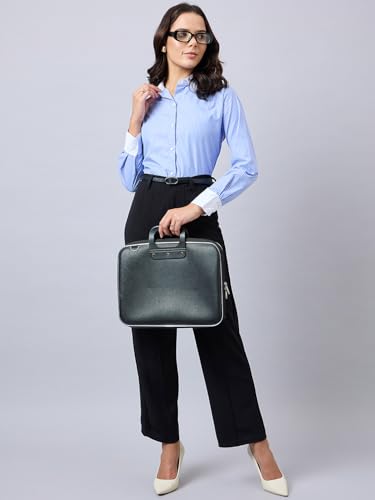 Image of Style Quotient Women Stripe Polycotton Regular Fit Colorblock Formal Shirt
