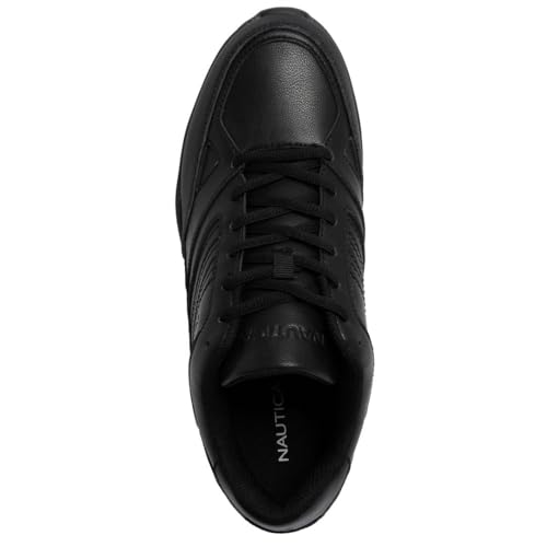 Image of Nautica Black Non Slip Slip On /Lace-Up Work Shoes, Safety Water Resistant Chef Kitchen Trabajo Zapatos Restaurant or Food Service Sneakers - Comfortable and Lightweight for Men and Women