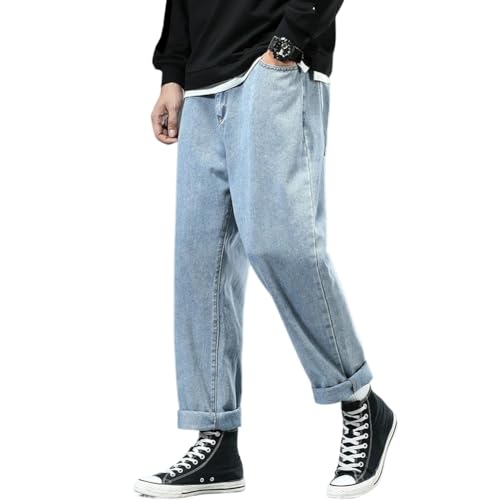 XYGJZ Men's Streetwear Denim Jogger Pants Graffiti Print Elastic Waist Casual Jeans