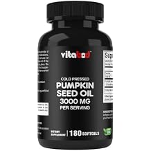 Vitabod Cold Pressed Pumpkin Seed Oil 3000mg per Serving - 180 Softgels - Non-GMO & Gluten Free