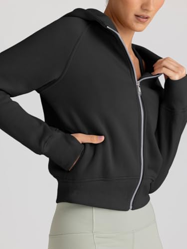 Image of Trendy Queen Womens Zip Up Hoodies Cropped Jackets Fall Clothes 2026