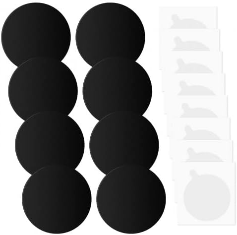 12-Pack Magnetic Car Mount Metal Plates - Round Adhesive Stickers For Phone Holders