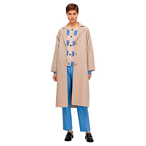 SELECTED FEMME Damen Slfnew Tama Handmade Wool Coat B Noos Mantel, Sandshell, 36 EU