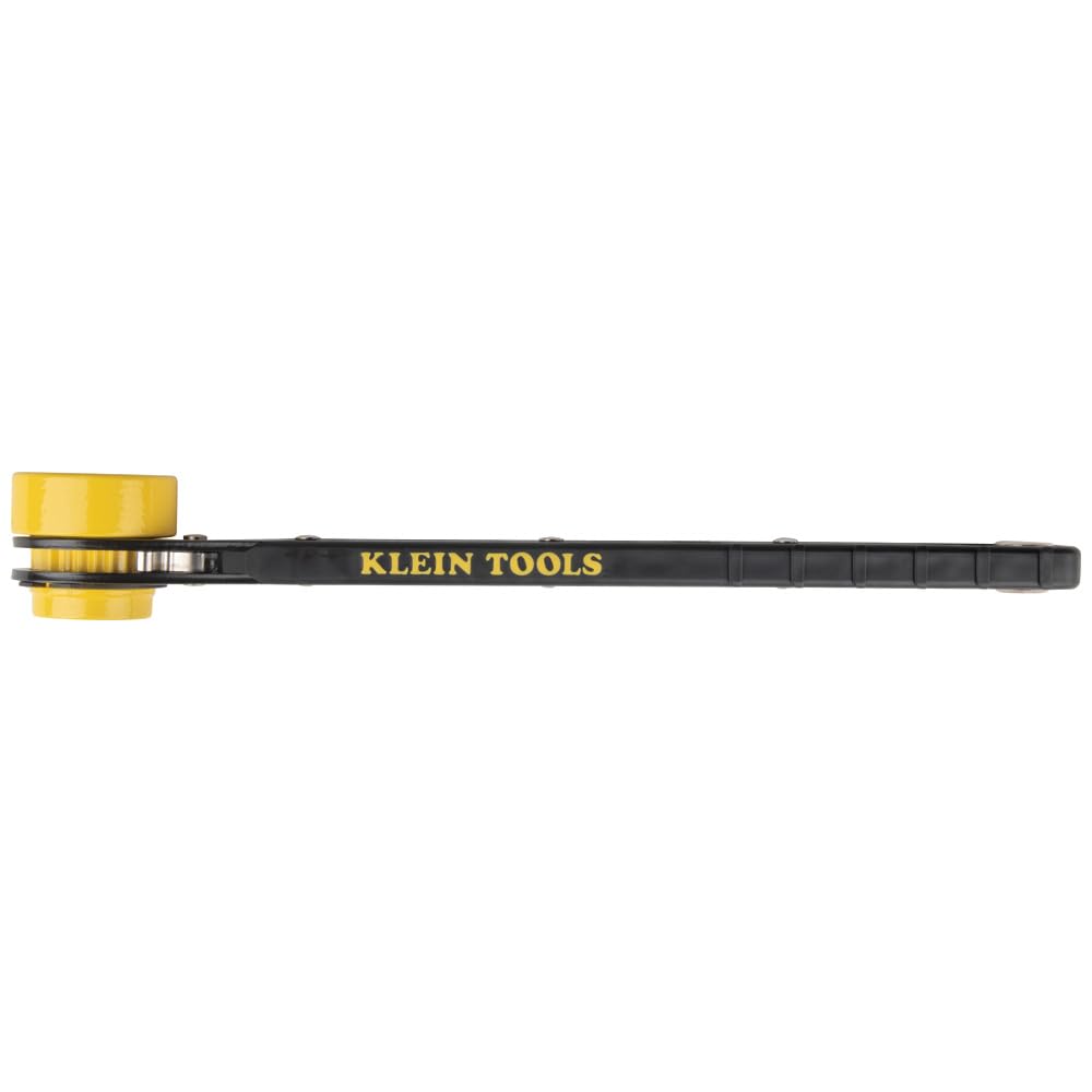 Klein Tools KT152T - Llave de trinquete delgada 4 en 1 con mango largo y estriado para agarre y apalancamiento, color negro