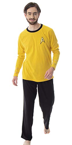 Star Trek Original Series Men's Uniform Costume Sleepwear Pajama Set (Kirk, LG)