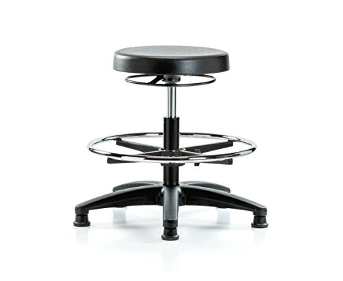 Image of Perch Polyurethane Stationary Lab Work Stool with Foot Ring | Medium Bench Height 20-28 inch