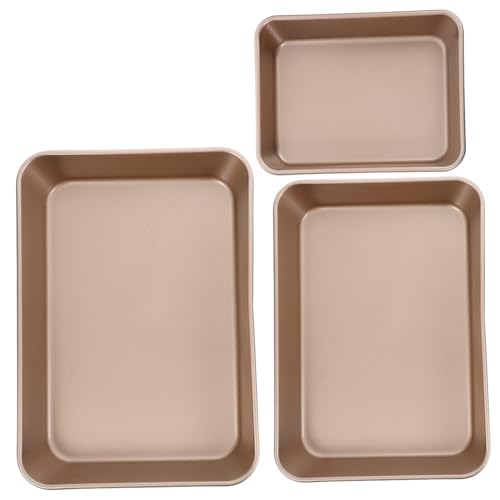 CIYODO 3pcs Nonstick Baking Pan Rectangle Bakeware for Lasagna Cookies and Bread Deep Oblong Dish Easy Release Cleanup