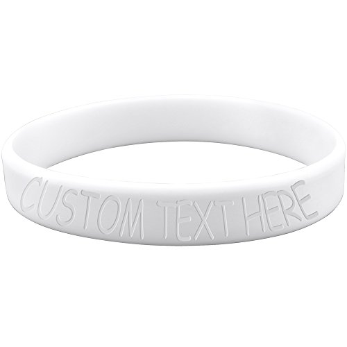 Body Candy Customizable White Silicone Style 2 Stretch Personalized Message Bracelet