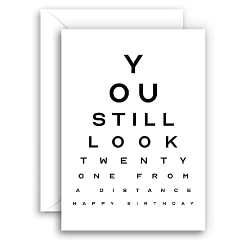 Lithobee - Funny Birthday Card - 21 From a Distance - Rude Birthday Cards for Mum Dad Son Brother Sister Best Friend - Humorous 30th 40th 50th Bday Cards Cover