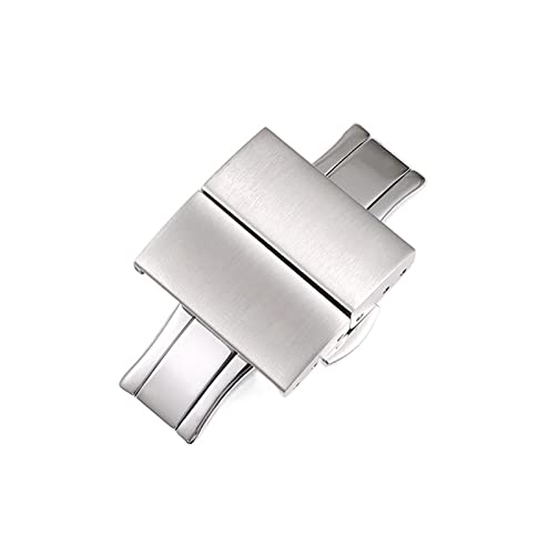 Bracelet de montre 22 mm avec boucle déployante papillon argent solide