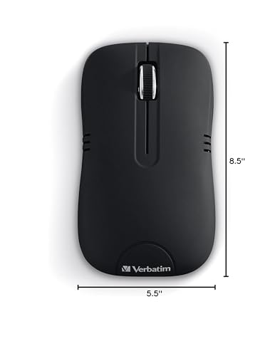 Image of Verbatim Wireless Notebook Optical Mouse, Commuter Series - Matte Black | 2.4 GHz wireless with 1200 DPI and nano receiver for laptops, desktops and travel