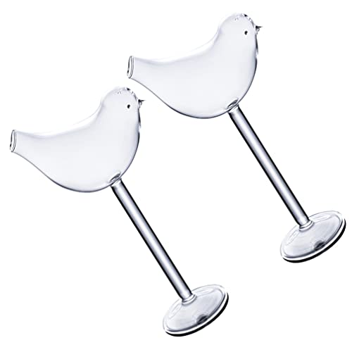 Hemoton Decoração De Casamento Decoração 2Pcs Bird Cocktail Cup Bird Glass Copo Clear Cup para Beber