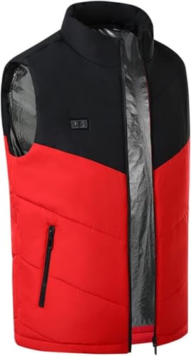 Chaleco calefactable de forro polar unisex M rojo con sistema de carga USB 2