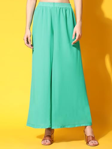 Image of PH POSHAKHUB Women A-Line Nyra Cut Kurta with Sharara in Georgette with Aari Work