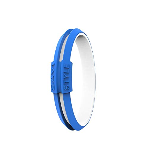 Silicone Sportswear Hair Tie Bracelet Ponytail Holder (Medium Team Blue)