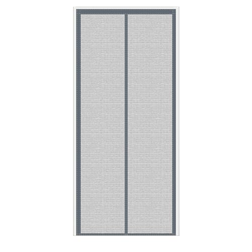 Magnetic Screen Door 55x87In, Winter Stop Draft Magnetic Curtain No Tools Required, for French Doors, Greenhouse.- Light Grey