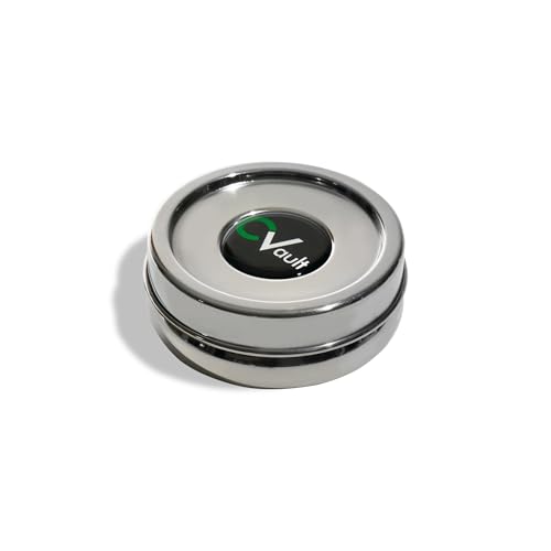 CVAULT | 1/4 oz Twist Top Storage Container | Shatterproof, Air Tight & Light Resistant | Food Grade Stainless Steel | Includes 62% RH 8-gram humidity pack