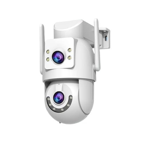 Cámara IP De Doble Lente Y 8 MP con Pantalla Dual, WiFi, PTZ, For Exteriores, Seguimiento Automático IA, Audio HD Videovigilancia(3K No Card)