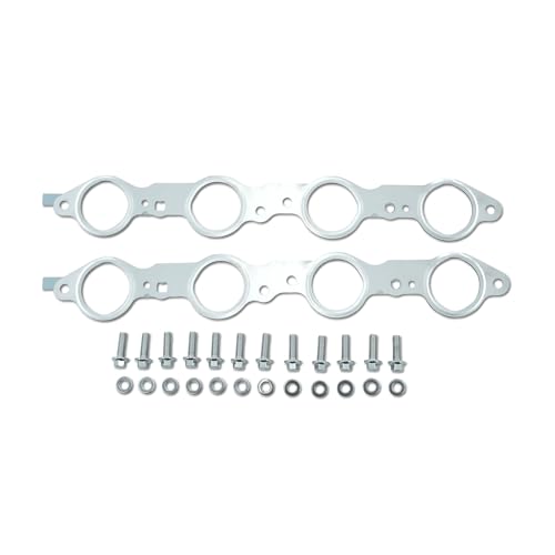 Image of Exhaust Manifold Gasket & Bolts Kit 12617944 Compatible with Chevy Silverado 1500 2500, GMC Sierra, Suburban, LS Engines: LS1, LS2, LS3, LS6, LQ4, LQ9, 4.8L, 5.3L, 5.7L, 6.0L, 6.2L