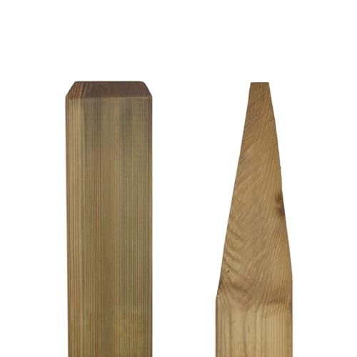 Vierkantpfosten Kiefer KDI Braun 9x9 cm – Längen 100, 125, 150 cm – imprägniert, stumpf geschnitten – stabiler Holzpfosten für Zaunbau, Sichtschutz & Gartenkonstruktionen (100 cm Länge)