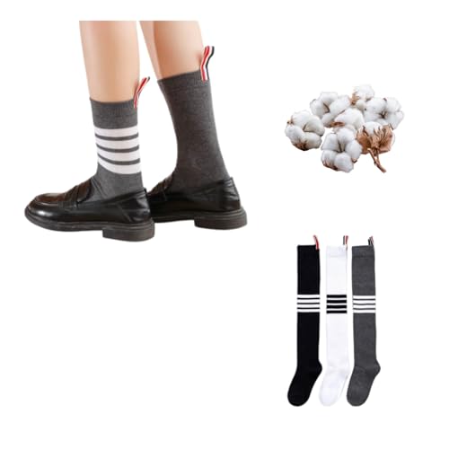 Stylish Striped Socks, Comfortable & Stretchy, Prep Style, Fashionable, Stretchy, Durable, Summer Winter, Women