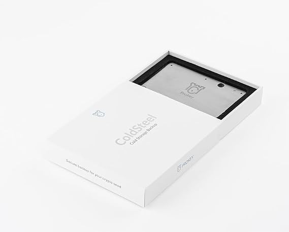 ColdSteel | Steel Crypto Seed Phrase Storage for up to 24 Words, Bitcoin and Other Cryptocurrency Wallet - Compatible With Ledger, Trezor and Metamask, Easy and Safe Metal Crypto Seed Backup