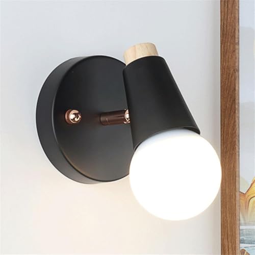 Apliques de Pared para Dormitorio, Aplique nórdico de Pared, lámpara de Pared Ajustable de Madera y Metal de Colores, lámpara de Lectura para Dormitorio, Sala de Estar, Pasillo, es