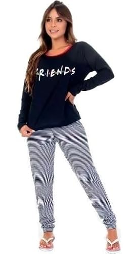 Pijama Feminino Longo de Inverno Adulto Calça comprida Frio (GG, MINNIE)