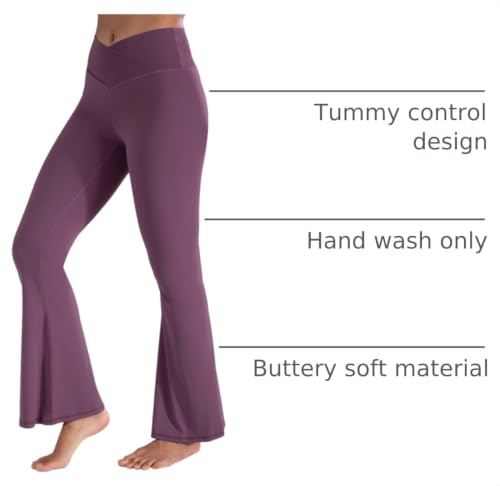Image of Sunzel Flare Leggings, Crossover Yoga Pants with Tummy Control, High-Waisted and Wide Leg