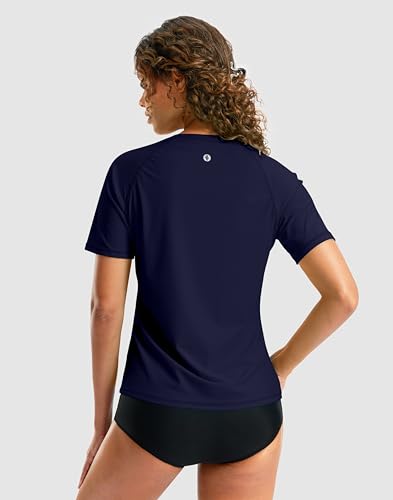 SANTINY Rash Guard for Women UPF 50+ Bathing Suit Sun Protection Short Sleeve Swimsuit Top Quick Dry Swim Shirts for Women3