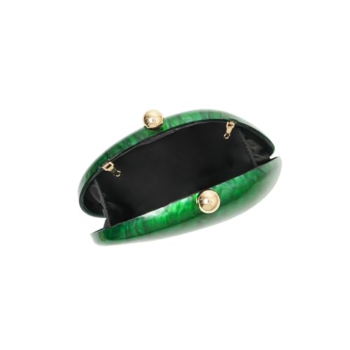 Image of Acrylic Shell Shaped Bag Luxury Marble Clutch Evening Purses for Women Glitter Handbag for Wedding Cocktail Party Prom