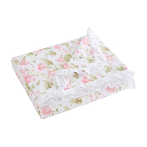 Laura Ashley - Plush Throw Blanket 50x70 Soft and Warm with a Lightweight Feel Floral Design Morning Gloria Pink
