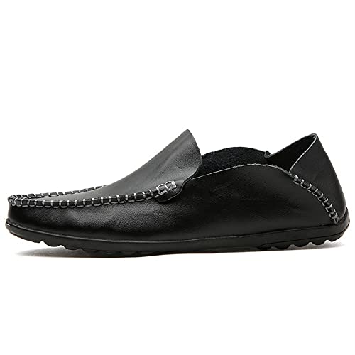 Loafers for Men Moccasins Shoes Simple Lightweight Leather Anti-Slip Flat Heel Lightweight Outdoor Slip-ons3