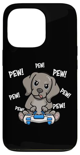 Cute Kawaii Kids Boys Girls Pew Video Gamer Weimaraner Lover �X�}�z�P�[�X iPhone 13 Pro �p