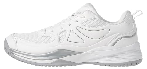 Sisttke Women's Badminton Pickleball Tennis Shoes White/Silver angle 4
