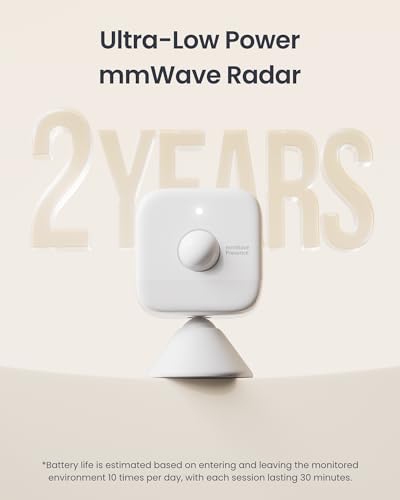 Image of SwitchBot Smart mmWave Radar Motion Sensor, Bluetooth Presence Sensor with Dynamic Detection & Zone Positioning, Compatible with Alexa, HomeKit & Apple Home (Presence Sensor*1)