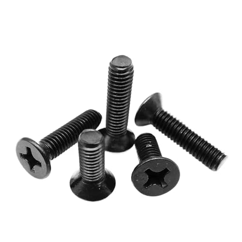 黒色亜鉛メッキ304ステンレス鋼M1.6 M2 M2.5 M3 M4 M5 M6 M8十字型皿頭ネジボルト QAICHFKS(14mm,5pcs M8)